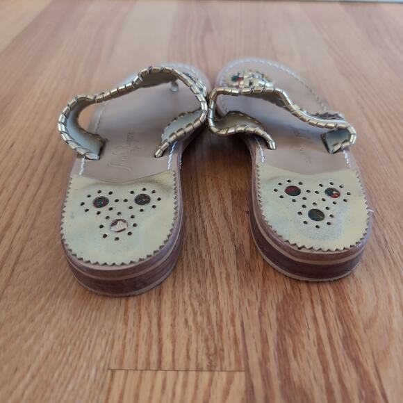 Jack Rogers Gold Navajo Tribal Print Thong Sandals Size 7 - Picture 4 of 9